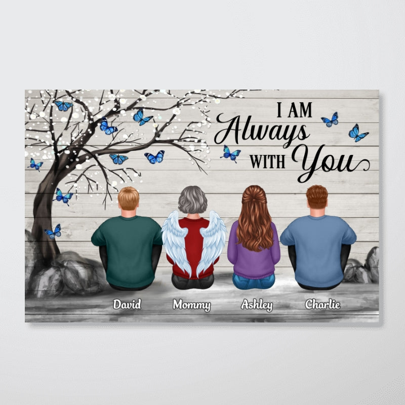 Butterflies Blossom Tree Family Sitting Memorial Remembrance Gift Personalized Horizontal Poster