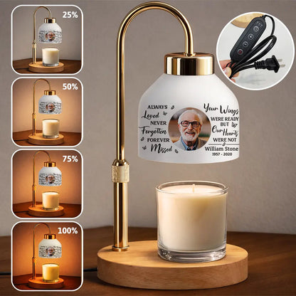 Custom Photo Memorial Always Loved Never Forgotten - Personalized Candle Warmer Lamp