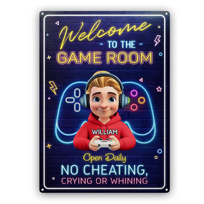 Welcome To The Game Room - Personalized Classic Metal Signs
