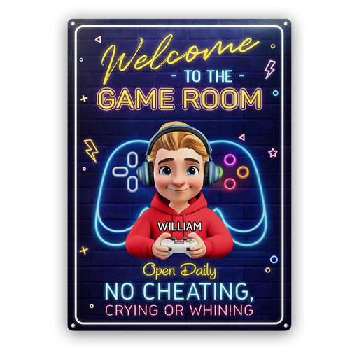 Welcome To The Game Room - Personalized Classic Metal Signs