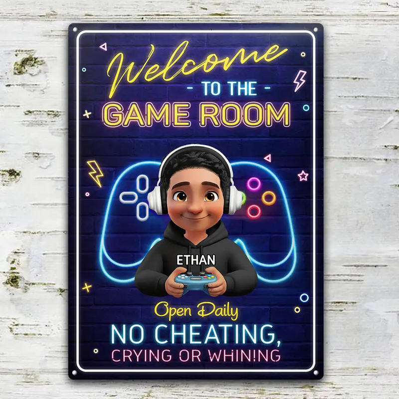Welcome To The Game Room - Personalized Classic Metal Signs