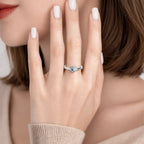 Custom Name Gemstones Jewelry Heart Shaped For Grandma Mom - Personalized Birthstone Heart Ring