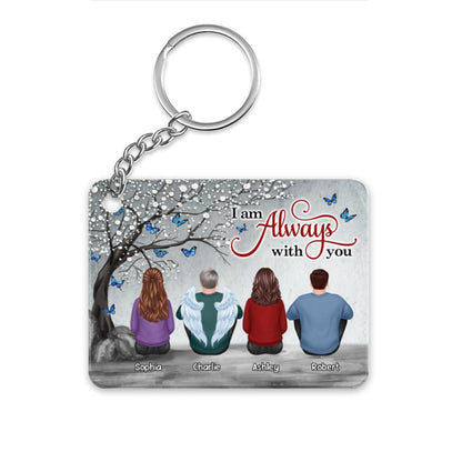Butterflies Blossom Tree Always With You Whole Family Memorial Remembrance Gift Personalized Acrylic Keychain
