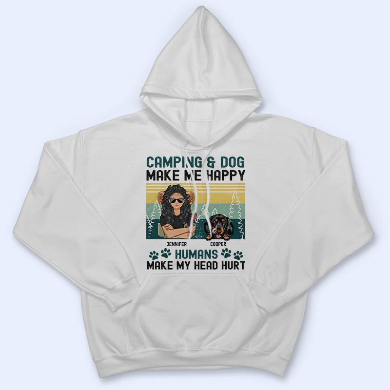 My Head Hurt - Camping And Dog Lovers - Personalized Custom T Shirt