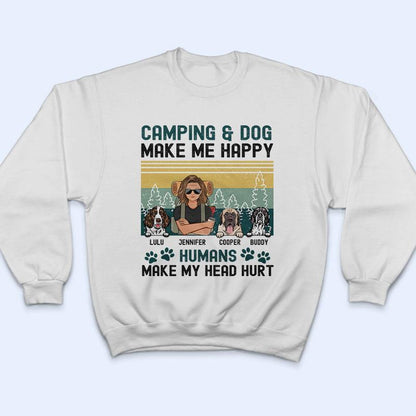 My Head Hurt - Camping And Dog Lovers - Personalized Custom T Shirt