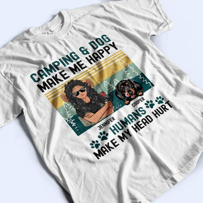 My Head Hurt - Camping And Dog Lovers - Personalized Custom T Shirt