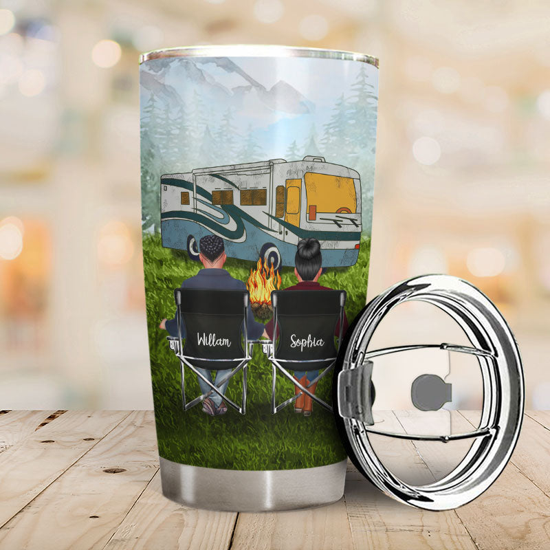 Let Sit By The Campfire Camping - Personalized Custom Tumbler