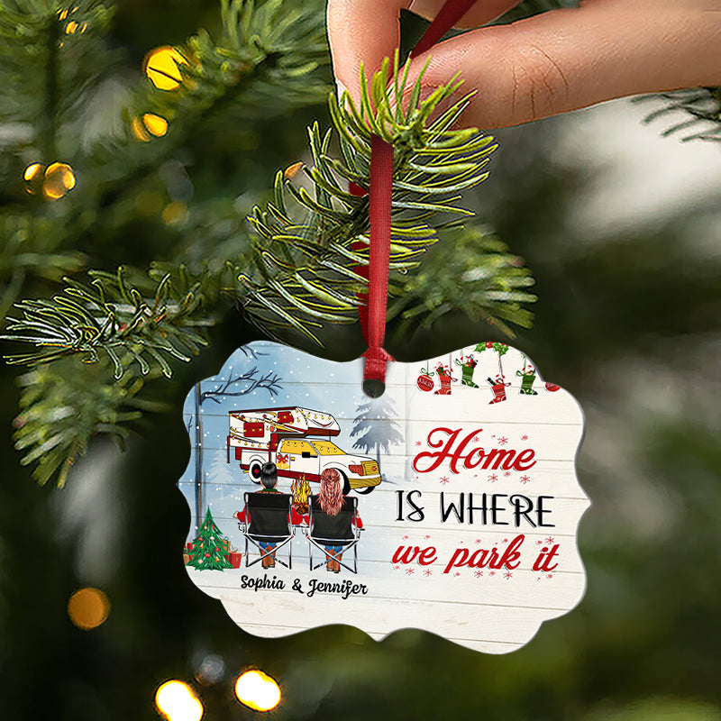 Home Is Where - Gift For Camping Lovers - Personalized Custom Wooden Ornament