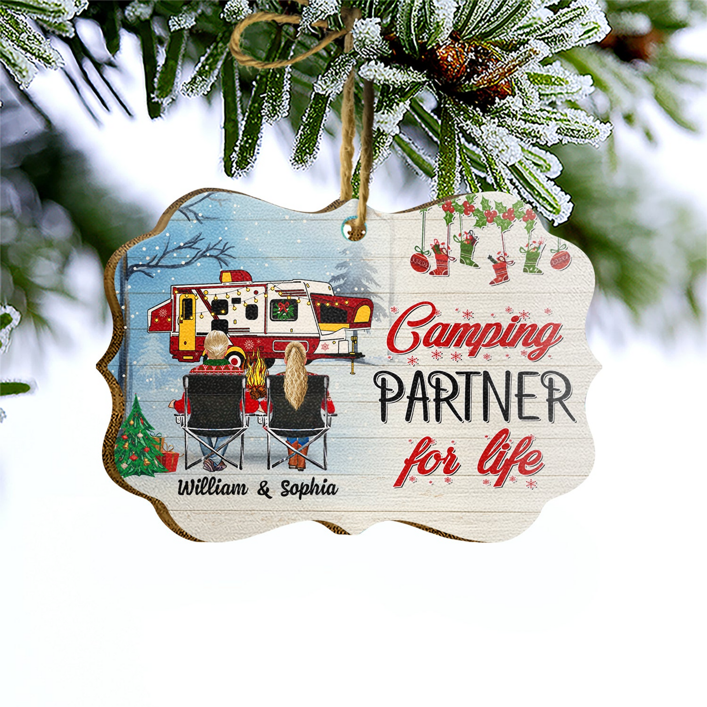 Home Is Where - Gift For Camping Lovers - Personalized Custom Wooden Ornament