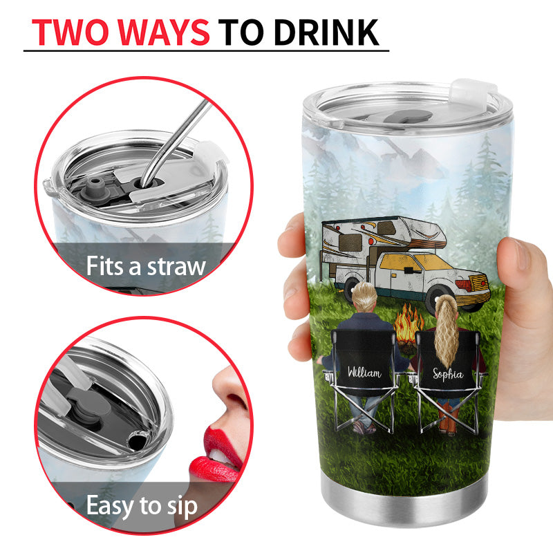 I Want To Hold Your Hand Camping Couple - Personalized Custom Tumbler