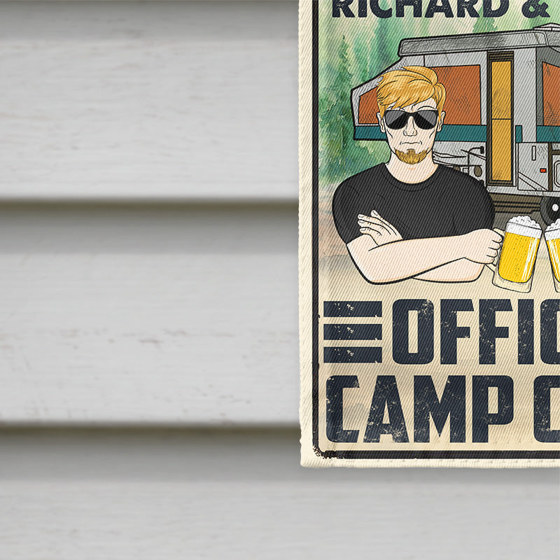 Official Camp Clock - Gift For Camping Lover - Personalized Custom Flag