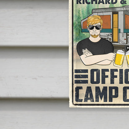 Official Camp Clock - Gift For Camping Lover - Personalized Custom Flag