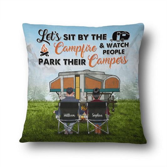 Let's Sit By The Campfire Camping - Personalized Custom Pillow