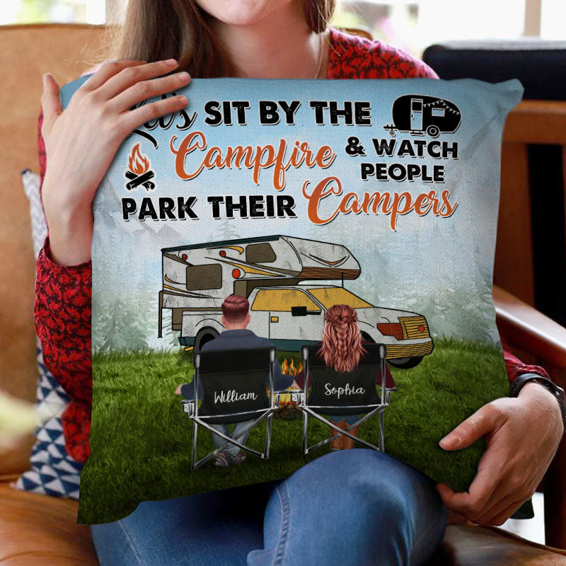 Let's Sit By The Campfire Camping - Personalized Custom Pillow