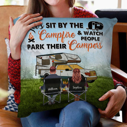 Let's Sit By The Campfire Camping - Personalized Custom Pillow