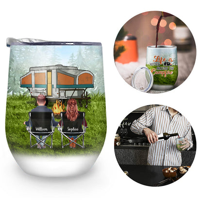 Camping Partner For Life - Gift For Camping Lover - Personalized Custom Wine Tumbler