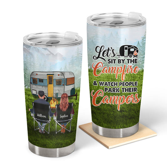 Let Sit By The Campfire Pride Camping - Personalized Custom Tumbler