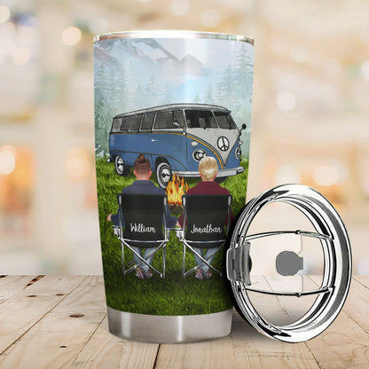Let Sit By The Campfire Pride Camping - Personalized Custom Tumbler