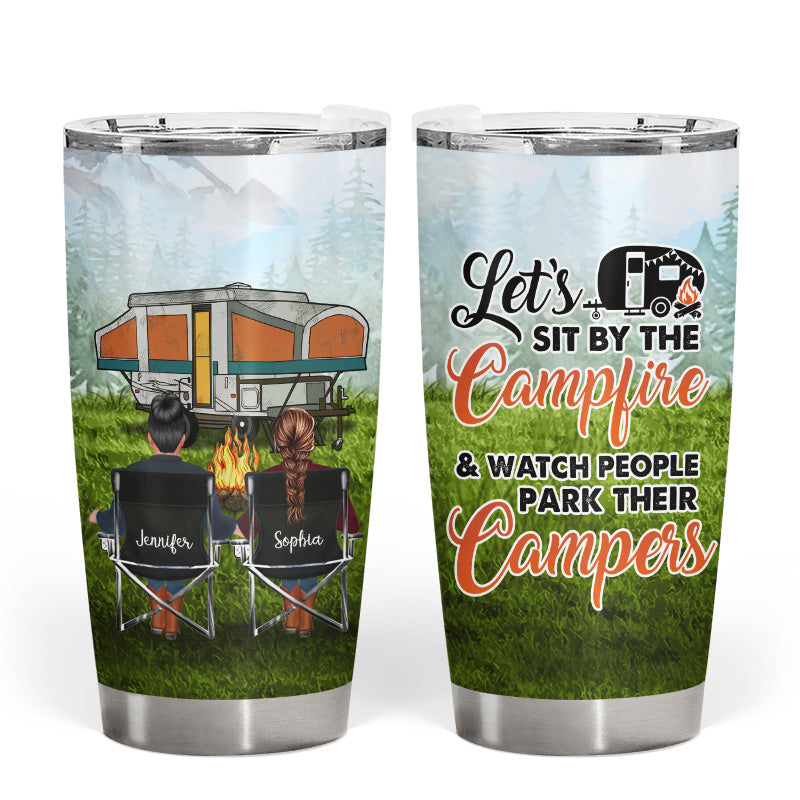 Let Sit By The Campfire Pride Camping - Personalized Custom Tumbler