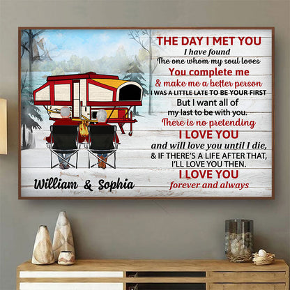 The Day I Met You Camping - Personalized Custom Poster