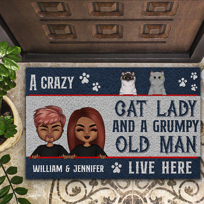 A Crazy Cat Lady - Gift For Cat Lovers - Personalized Custom Doormat