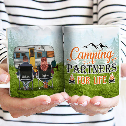 Camping Partner For Life - Gift For Camping Lovers - Personalized Custom White Edge-to-Edge Mug