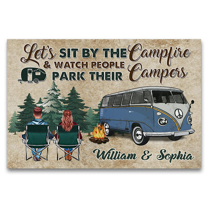 Watch People Park Camping - Personalized Custom Doormat