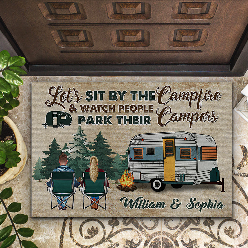 Watch People Park Camping - Personalized Custom Doormat