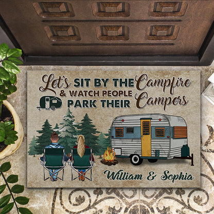 Watch People Park Camping - Personalized Custom Doormat