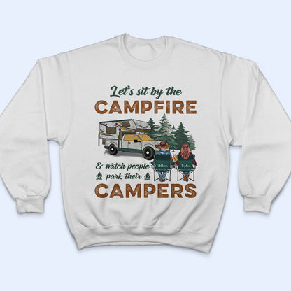 Watch People Park Their Camper Camping Couple  - Personalized Custom T Shirt