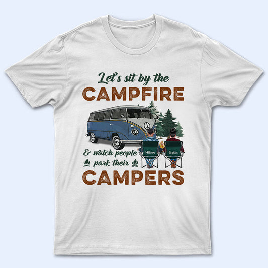 Watch People Park Their Camper Camping Couple  - Personalized Custom T Shirt