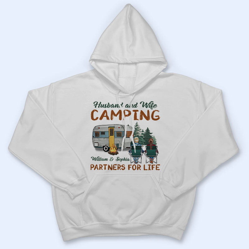 Husband And Wife Camping Partners Camping Couple - Personalized Custom T Shirt