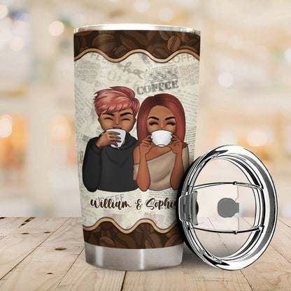 Let's Have Coffee Together - Gift For Couple - Personalized Custom Tumbler