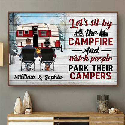 Let's Sit By The Campfire - Gift For Camping Couple - Personalized Custom Poster