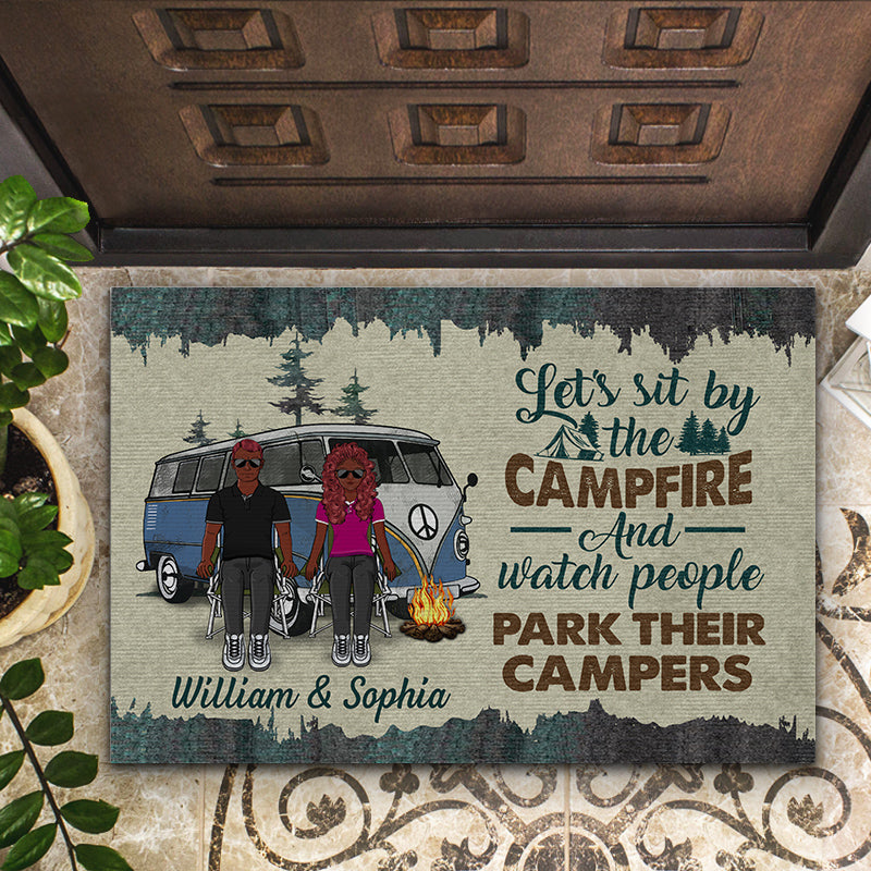 Drive Slow Drunk Campers Matter Husband Wife - Camping Couple - Personalized Custom Doormat