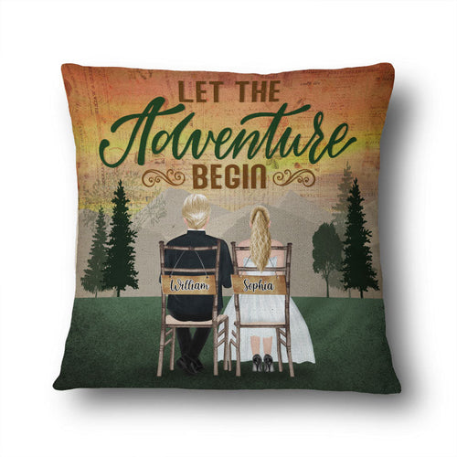 Let The Adventure Begin - Gift For Couple - Personalized Custom Pillow