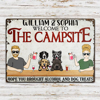 Brought Alcohol And Dog Treats - Backyard Dog Owner - Personalized Custom Classic Metal Signs