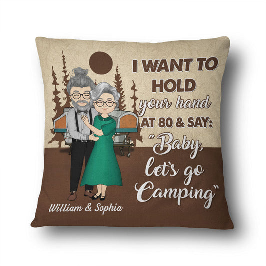 Hold Your Hand Camping - Gift For Couples - Personalized Custom Pillow