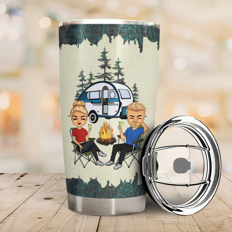 Caution Camping Again - Gift For Camping Lovers - Personalized Custom Tumbler