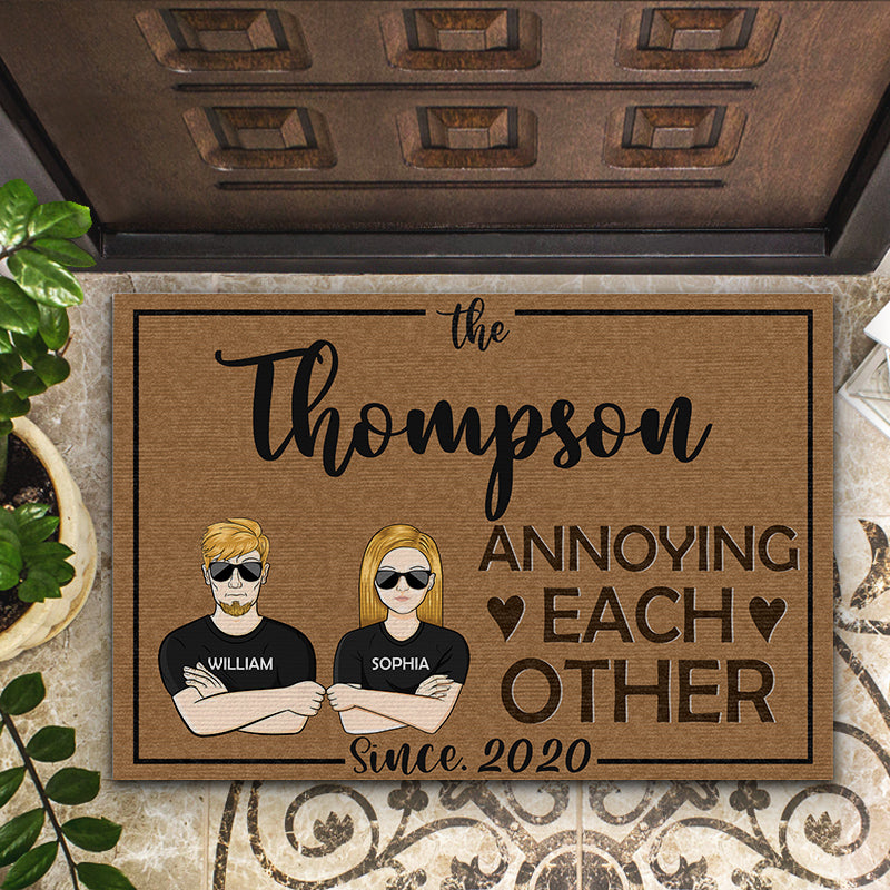 Annoying Each Other Since - Gift For Couple Husband Wife - Personalized Custom Doormat