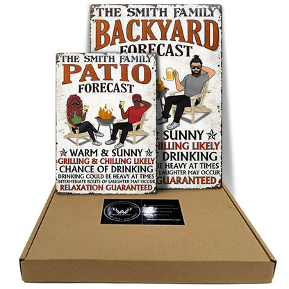Backyard Forecast - Funny Sign For Indoor Outdoor - Personalized Custom Classic Metal Signs