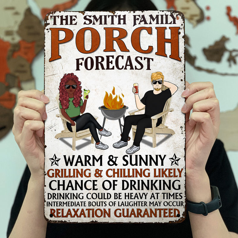 Backyard Forecast - Funny Sign For Indoor Outdoor - Personalized Custom Classic Metal Signs