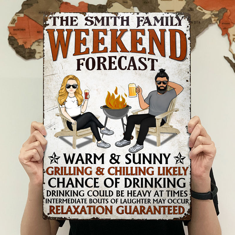 Backyard Forecast - Funny Sign For Indoor Outdoor - Personalized Custom Classic Metal Signs