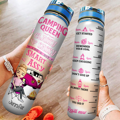 Classy Sassy Camping Gift - Personalized Custom Water Tracker Bottle