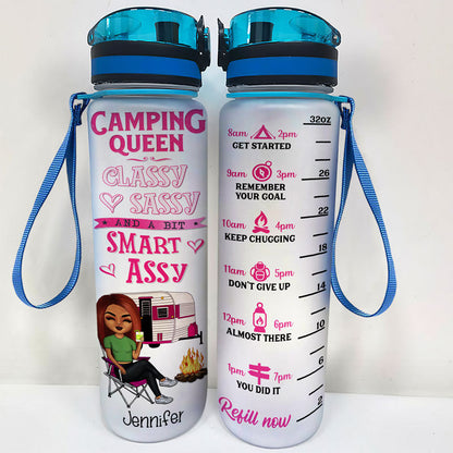 Classy Sassy Camping Gift - Personalized Custom Water Tracker Bottle