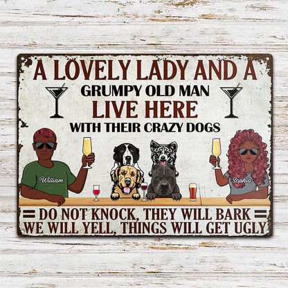 They Will Bark We Will Yell - Gift For Dog Lovers, Husband Wife - Personalized Custom Classic Metal Signs