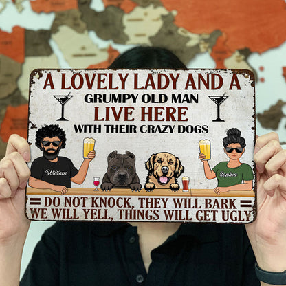 They Will Bark We Will Yell - Gift For Dog Lovers, Husband Wife - Personalized Custom Classic Metal Signs