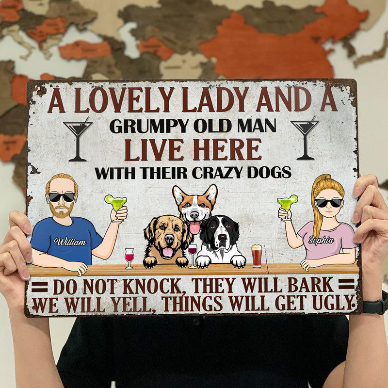 They Will Bark We Will Yell - Gift For Dog Lovers, Husband Wife - Personalized Custom Classic Metal Signs