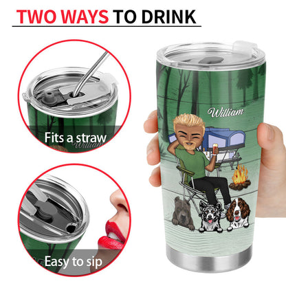I'm Grumpy I Like Camping Dog - Personalized Custom Tumbler