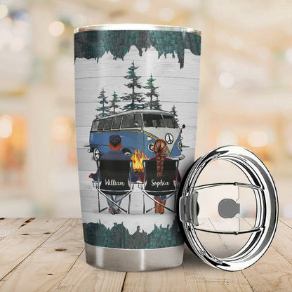 Husband Wife Camping Partners - Personalized Custom Tumbler